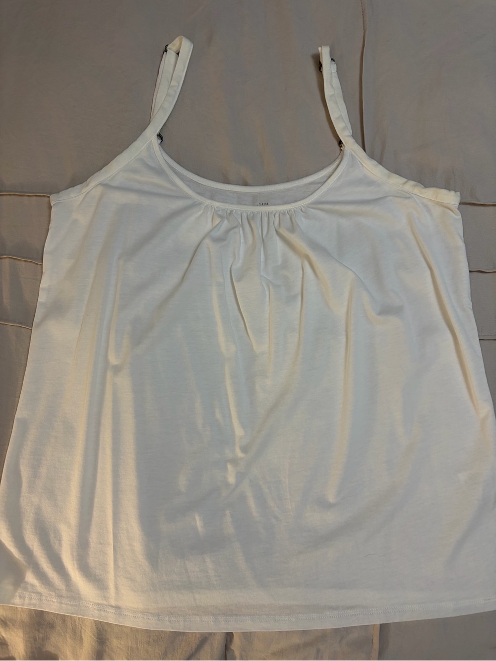 Garnet Hill White Sleeveless Scoop Neck Camisole*